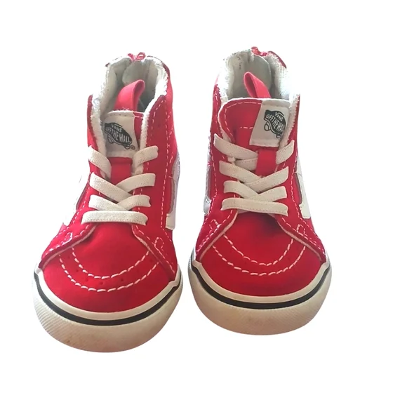 Vans Toddler Red SK8-Mid Reissue Back Zip Sneakers Size 6.0 - Picture 1 of 9